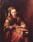Carel Van der Pluym Old woman with a book Spain oil painting artist